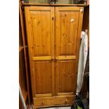 PINE PANEL DOOR WARDROBE WITH DRAWER BASE