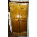 PINE PANEL DOOR WARDROBE WITH DRAWER BASE