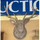 POLY RATTAN STAG WALL DECORATION