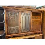 YEW ASTRAGAL GLAZED DWARF CABINET