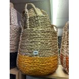 GRADUATED SET OF SEAGRASS BASKETS YELLOW