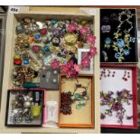 TRAY OF ASSORTED COSTUME JEWELLERY AND NECKLACE SETS
