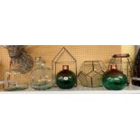 SHELF OF TERRARIUMS AND CANDLE LANTERNS