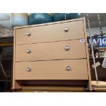 BEECH EFFECT THREE DRAWER CHEST