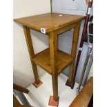 TWO PINE SQUARE SECTION TABLES WITH UNDERTIERS