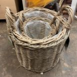 POLY RATTAN NATURAL GRADUATED BASKET SET