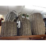 POLY RATTAN NATURAL GRADUATED BASKETS AND LINED BIN