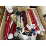 LARGE BOX OF MAINLY CHRISTMAS RELATED CANDLES AND ADVENT CANDLES