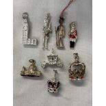 BAG OF SILVER LONDON AND LANDMARK RELATED CHARMS -TOWERBRIDGE,