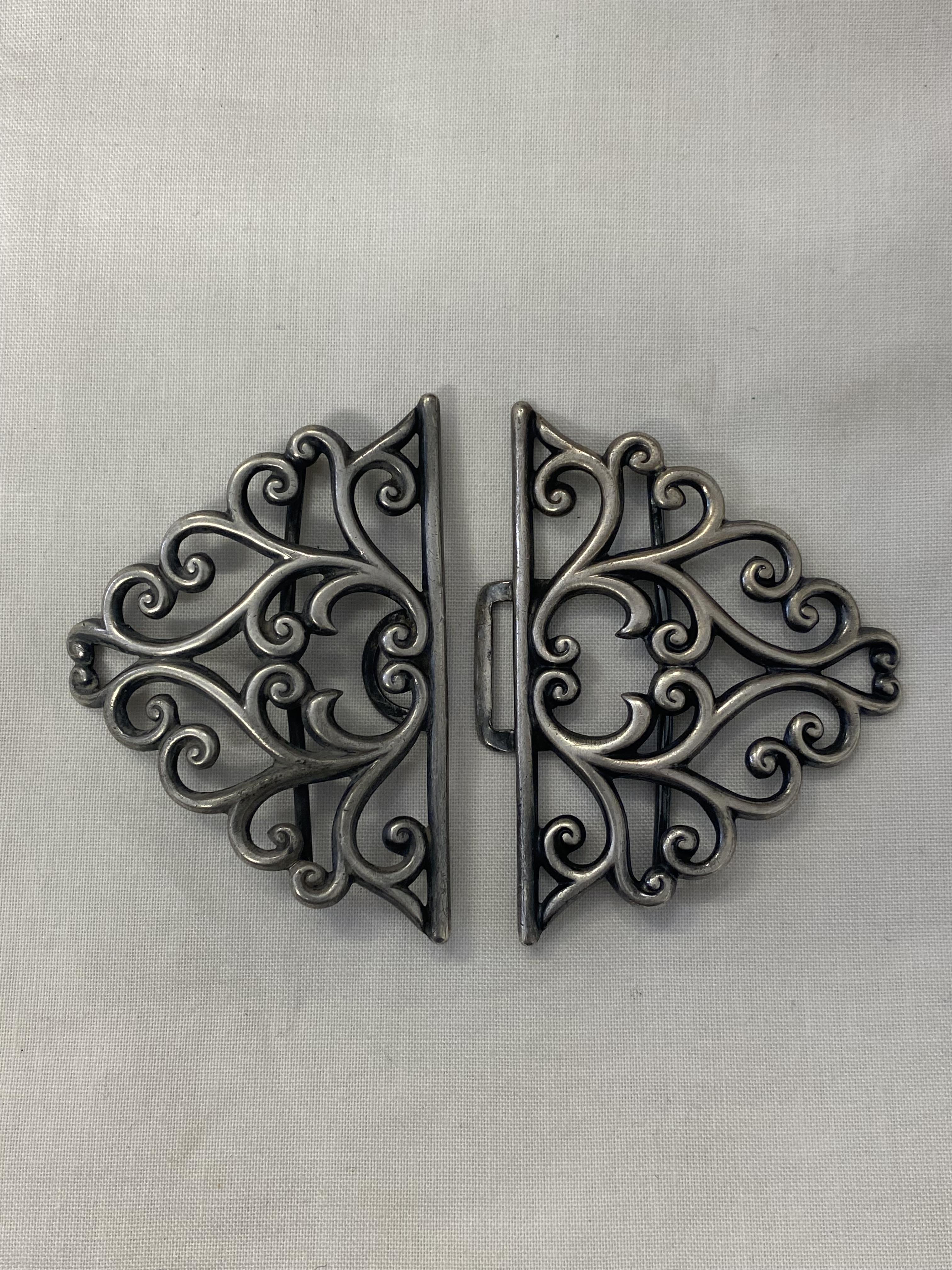 BIRMINGHAM SILVER FILIGREE NURSES BUCKLE