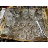 CARTON OF CUT GLASSWARES AND SMALL DECANTERS