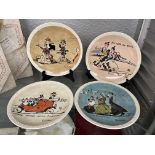 FOUR NORMAN ROCKWELL POTTERY PLATES IN BOXES