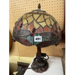 REPRODUCTION TIFFANY INSPIRED DRAGON FLY STAINED GLASS LAMP