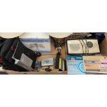 BOX CONTAINING MINUETTE RADIO, KITCHEN RADIO, LIGHT FITTING,