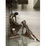 BRONZED PATINATED MODEL OF AN ART DECO FEMALE DANCER,