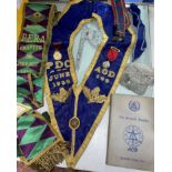 BOX CONTAINING THE ANCIENT ORDER OF THE DRUIDS HANDBOOK, APRON,