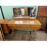 AC 1960S THREE MIRROR DRESSING TABLE WIDTH 126CM,