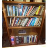 1960S TEAK GLASS SLIDING DOOR BOOKCASE 112CM H X 76CM W X 24CM D