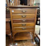 EDWARDIAN BEECH FIVE DRAWER MANUSCRIPT CHEST 84CM H X 52CM W X 38CM D