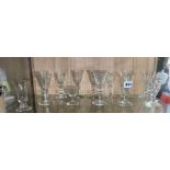 SHELF OF 19TH AND EARLY 20TH CENTURY DRINKING GLASSES