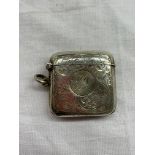 BIRMINGHAM SILVER FILIGREE ENGRAVED VESTA CASE