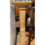 BLEACHED FLUTED TORCHERE STAND