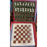MARBLE CHESS BOARD AND CHESS MEN