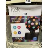 ITEK BLUE TOOTH SPEAKER WITH ROTATING DISCO BALL