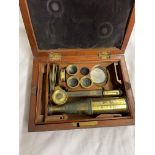 MAHOGANY CASED MONOCULAR MICROSCOPE