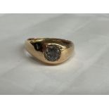 15CT ROSE GOLD AND DIAMOND SOLITAIRE RING SIZE S/T 3.