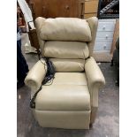 MUSTARD LEATHER ELECTRIC RECLINING CHAIR