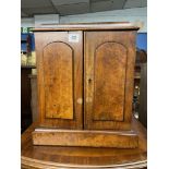 VICTORIAN WALNUT TABLE TOP CABINET WITH THREE DRAWERS