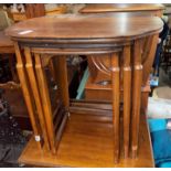 NEST OF THREE WALNUT TABLES