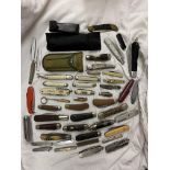 BOX OF ASSORTED PEN AND POCKET KNIVES