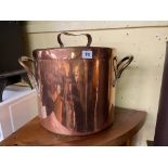 VICTORIAN COPPER TWO HANDLED POT AND LID