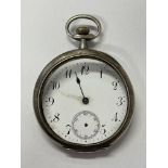 925 SILVER CASED SLIM POCKET WATCH A/F