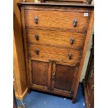 OAK TALL CHEST OF DRAWERS