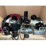 PETRI FLEX 35MM CAMERA, TELEPHOTO LENS, SELECTION OF PHOTO LENSES,