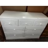 WHITE THREE OVER FOUR DRAWER CHEST