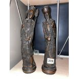 PAIR OF RESIN CHINESE FIGURES EMPEROR AND EMPERESS