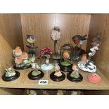 SELECTION OF COUNTRY ARTISTS BIRD FIGURE GROUPS INCLUDING ROBINS UNDER DOMES