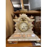 19TH CENTURY ALABASTER AND GILT METAL CLOCK A/F