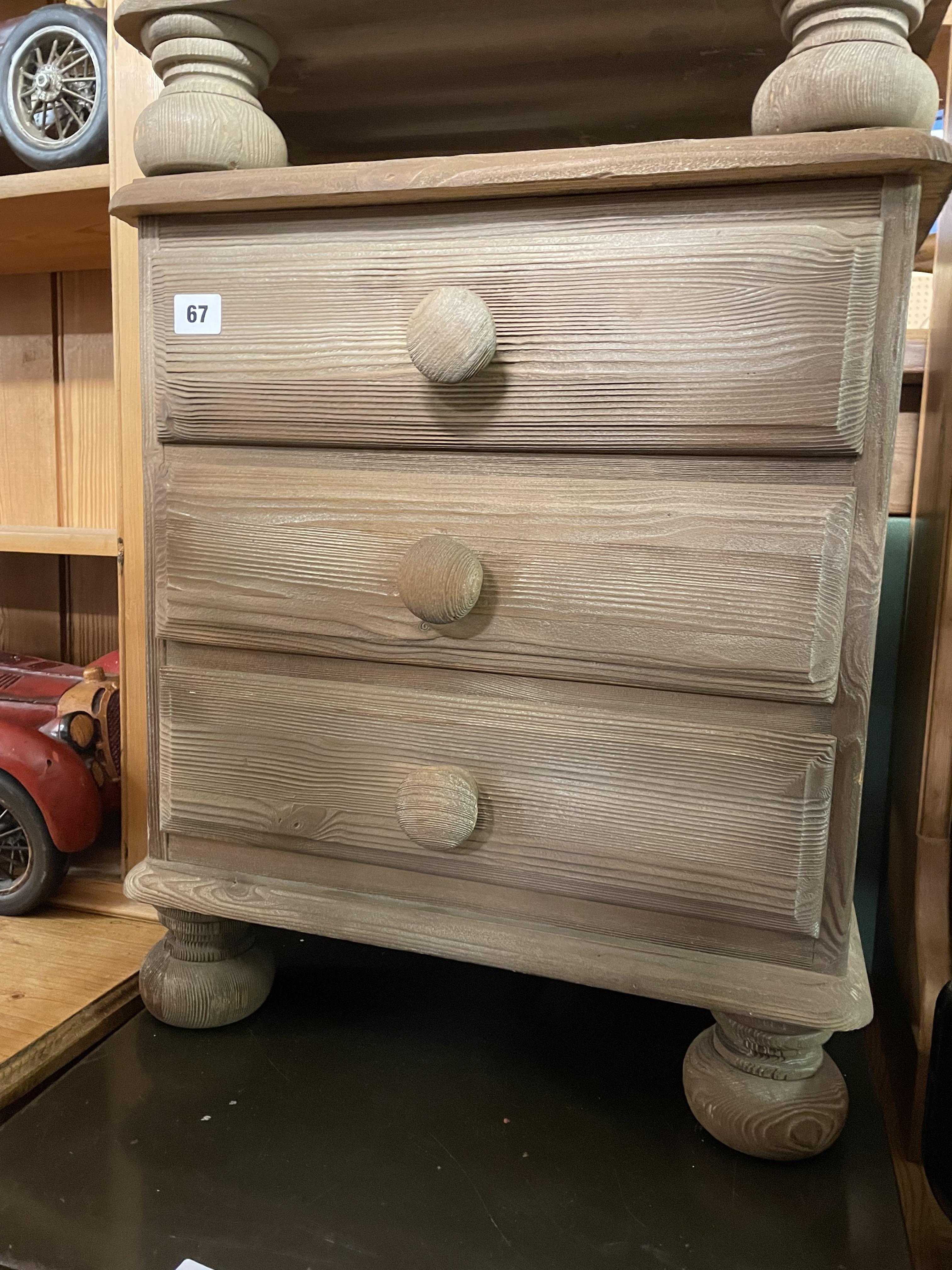 PAIR OF BLEACHED PINE THREE DRAWER CHESTS - Image 2 of 2