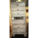 PAIR OF BLEACHED PINE THREE DRAWER CHESTS
