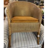 GOLD LLOYD LOOM BASKET CHAIR AND MATCHING BIN