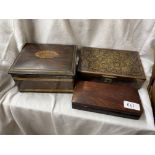 VINTAGE GEORGIAN STYLE SIMULATED MARQUETRY ENAMEL BISCUIT TIN.