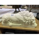 CHALK MODEL OF THE RECUMBENT CANOVA LION