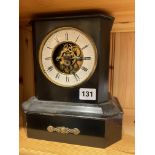 WOODEN CASED SIMULATED SLATE CLOCK