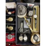 TRAY OF GENTLEMAN'S WRISTWATCHES INCLUDING SEKONDA, ALESSI SPORTS WATCH,