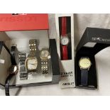 BOXED TISSOT SQUARE FACED WRISTWATCH, TWO PIERRE CARDIN WRISTWATCHES,